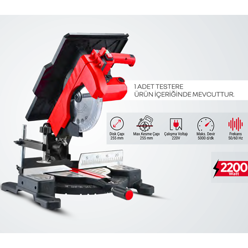 (STR1970)(SOLESTAR) GÖNYE KESME TABLALI (255 MM)(2200 W)