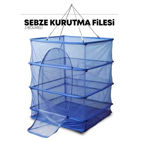 (STR2408)(SOLESTAR) 3 BÖLMELİ SEBZE KURUTMA FİLESİ