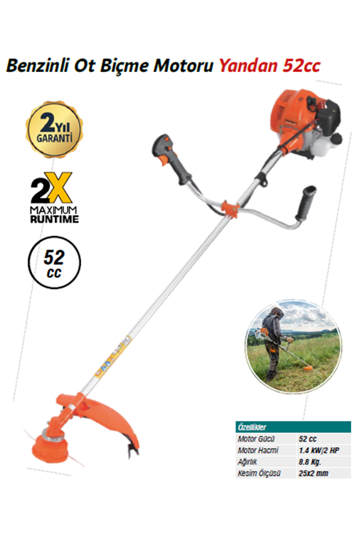 BENZİNLİ OT BİÇME (139) MOTORU YANDAN 52 CC