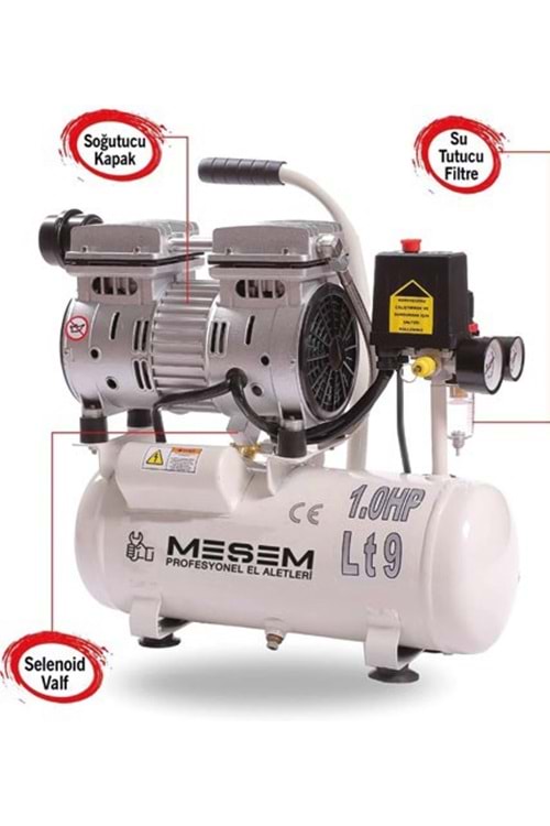 HAVA KOMPROSÖRÜ-SESSİZ YAĞSIZ 9 LT/1 HP ( 5152)