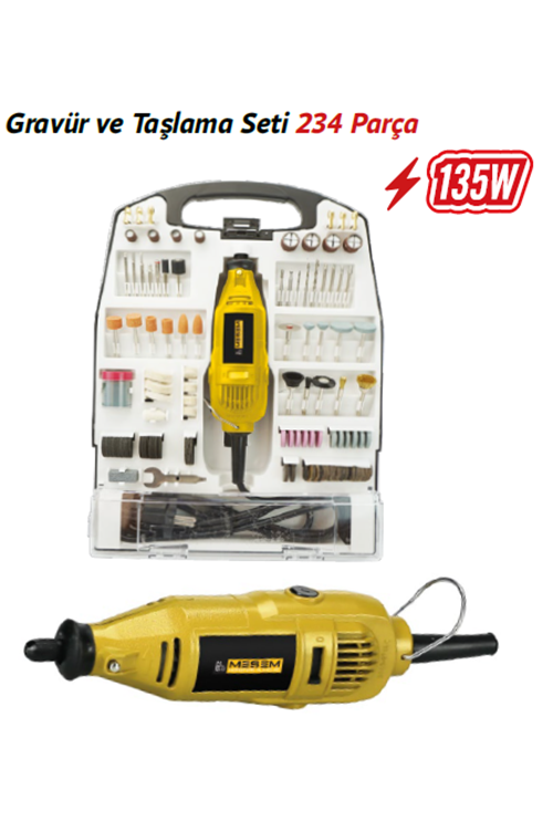 234 PARÇA GARVÜR VE TAŞLAMA SETİ 135 W