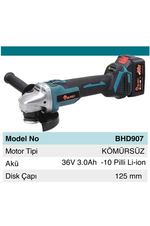 AKÜLÜ TAŞLAMA (125 MM) (36V-3 AHP)(BHD907)-(BE-WELT)
