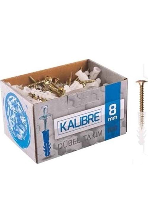 8MM PLASTİK KALİBRE DÜBELİ TAKIM 100LÜ (PUL BAŞLI)(1/30)