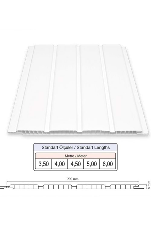 FUGALI- BEYAZ-(4.00 MT)-20 CM TAVAN LAMBİRİ