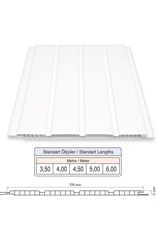 FUGALI- BEYAZ-(5.00 MT)- 20 CM TAVAN LAMBİRİ