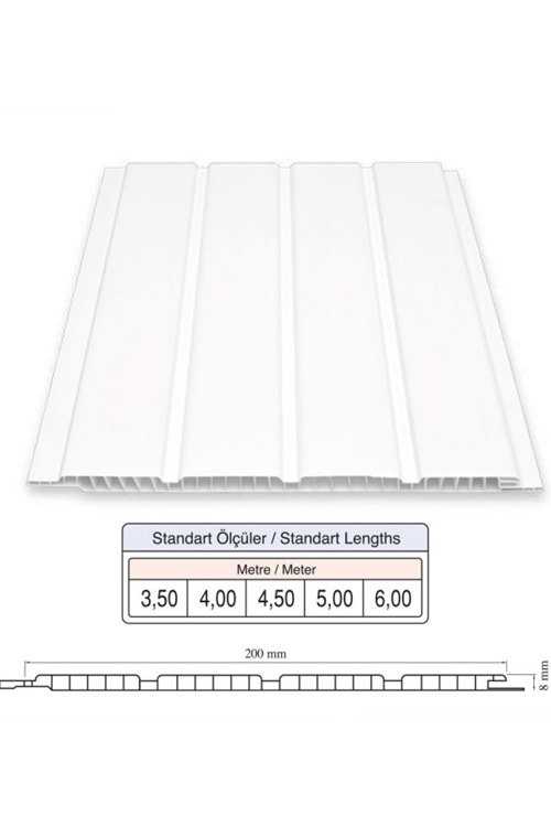 FUGALI- BEYAZ-(6.00 MT)- 20 CM TAVAN LAMBİRİ