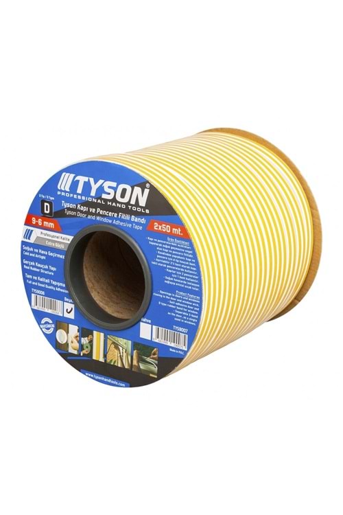TYSON -KAUÇUK FİTİL KAPI PENCERE -100MT -KAHVE