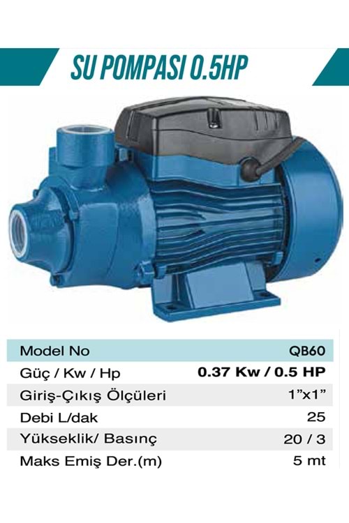 SU DİNAMOSU (0.5 HP)(QB60)-(BE-WELT)