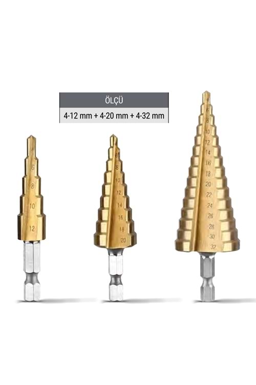 KADEMELİ MATKAP UCU SETİ (3 LÜ)(STR1130)(SOLESTAR)(1/25)